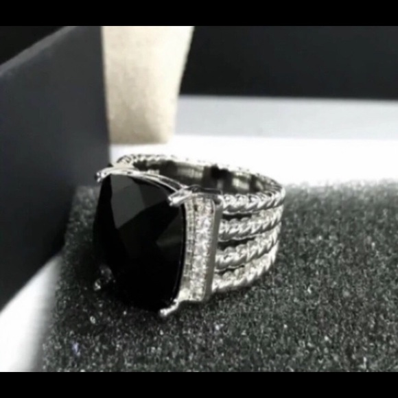 D.Y.Ring/Black Onyx/Diamonds/Sz 7 - Picture 2 of 2